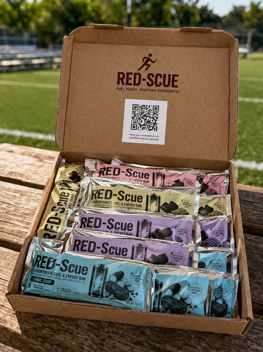 RED-Scue 20-Bar Fuel Pack ~38g carbohydrate per bar · 20 bars · Food-first · Vegan · Dairy-free