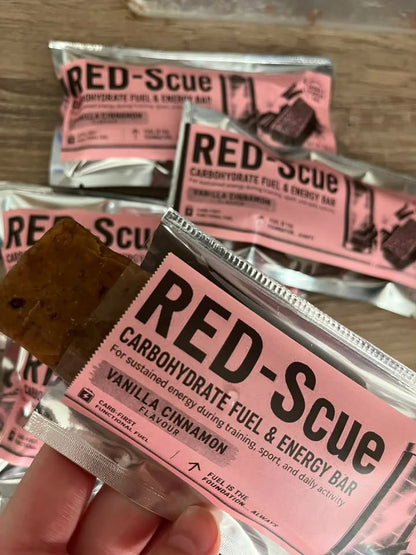 RED-Scue Single-Flavour 5-Bar Pack  5 bars · ~38g carbohydrate per bar · Food-first fuel for athletes · Plant-based · Vegan · Dairy-free
