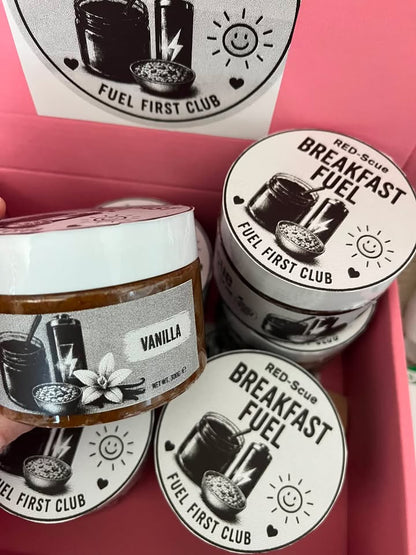 Vanilla  Fuelling Jar · Food-first morning fuel · Carbohydrate-rich ·Plant-based · Vegan · Dairy-free